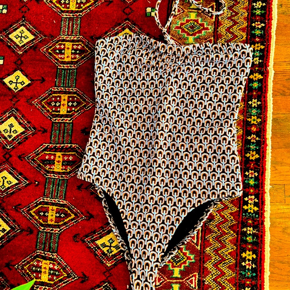 Zara 70s inspired bodysuit size small halter